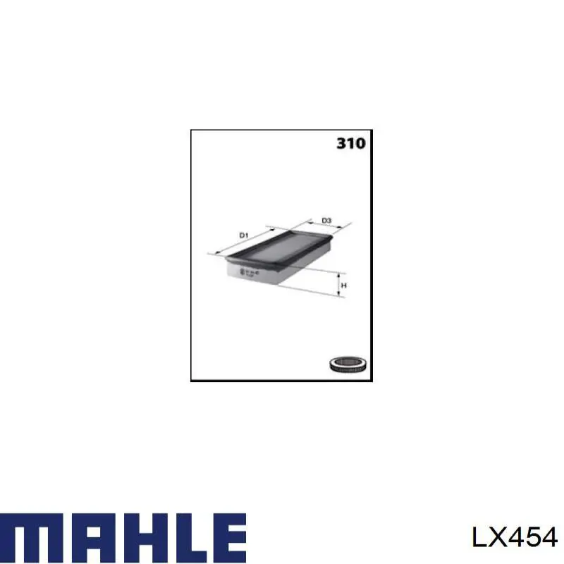 Do koszyka LX454 Mahle Original Filtr powietrza