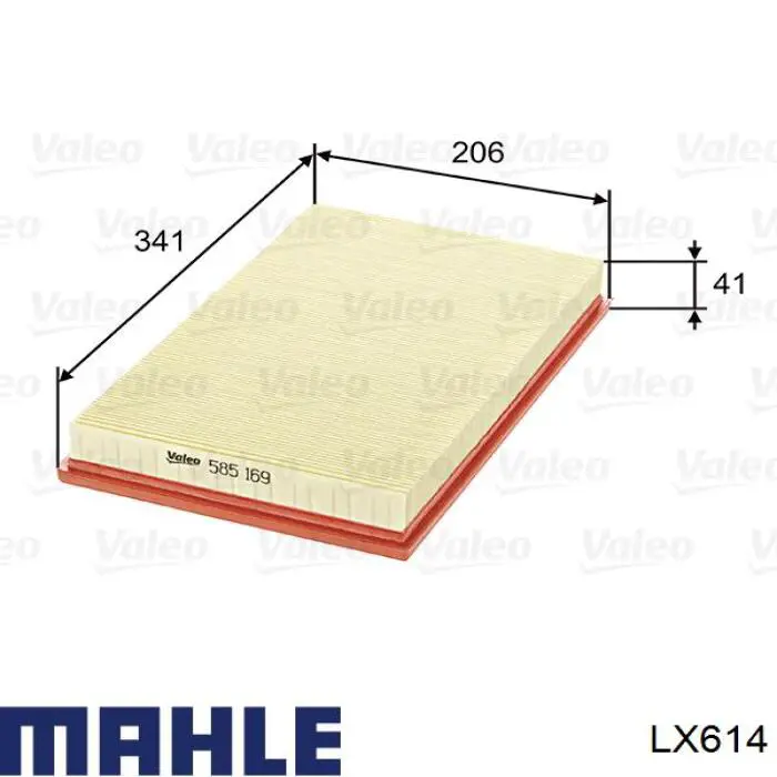 Do koszyka LX614 Mahle Original Filtr powietrza