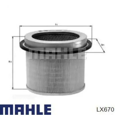 Do koszyka LX670 Mahle Original Filtr powietrza