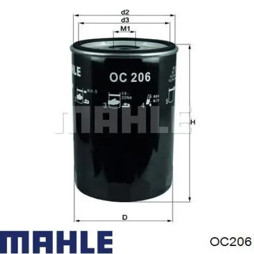 Filtr oleju Mahle Original OC206 cena, od 20,74 USD