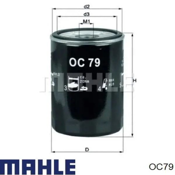 Filtr oleju Mahle Original OC79 cena, od 13,56 USD