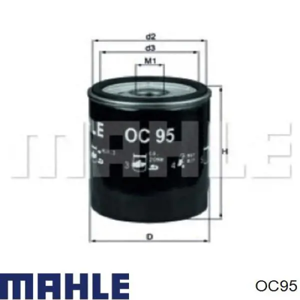 Filtr oleju Mahle Original OC95 cena, od 7,97 USD