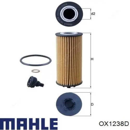 OX1238D Mahle Original Filtr oleju