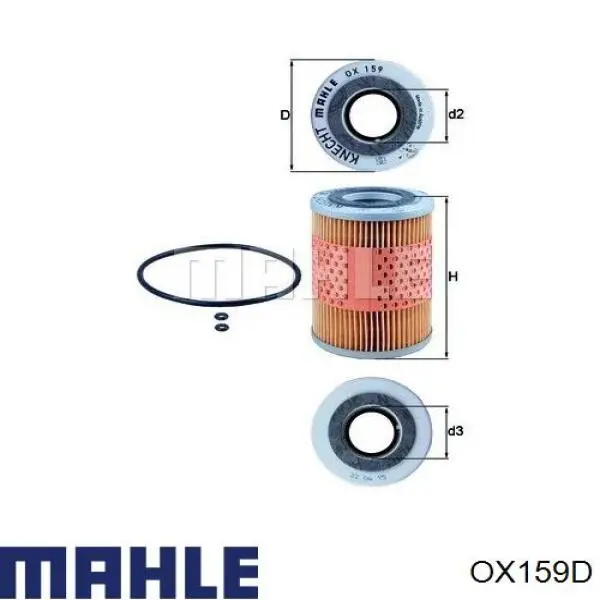 OX159D Mahle Original Filtr oleju