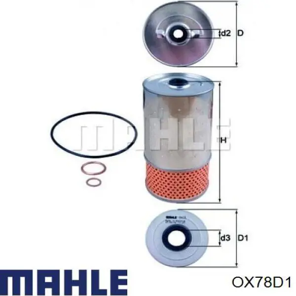 Filtr oleju Mahle Original OX78D1 cena, od 12,89 USD