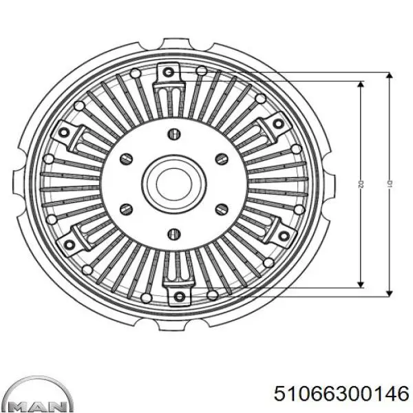 Sprzęgło wiskotyczne wentylatora chłodzenia MAN 51066300146 cena, od 546,05 USD