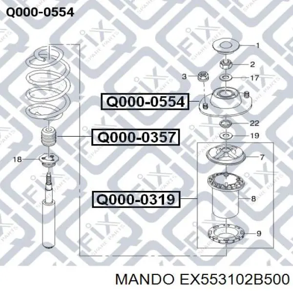 Amortyzator tylny Mando EX553102B500 cena, od 45,74 USD