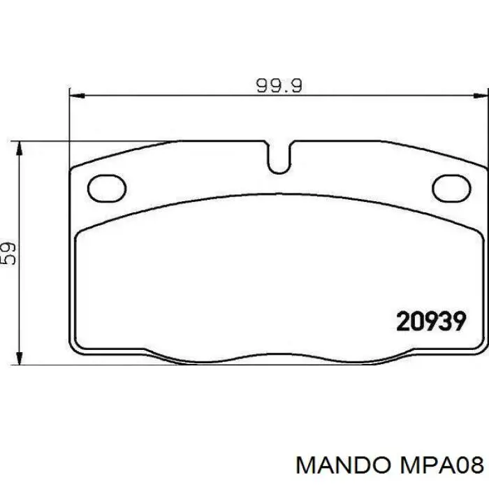 Okładziny (klocki) do hamulców tarczowych tylne Mando MPA08 cena, od 24,13 USD