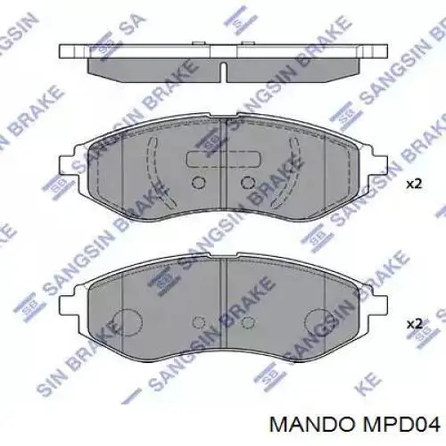 Do koszyka MPD04 Mando Klocki hamulcowe przednie tarczowe
