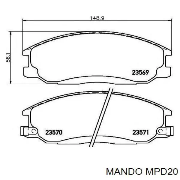 MPD20 Mando klocki hamulcowe przednie tarczowe