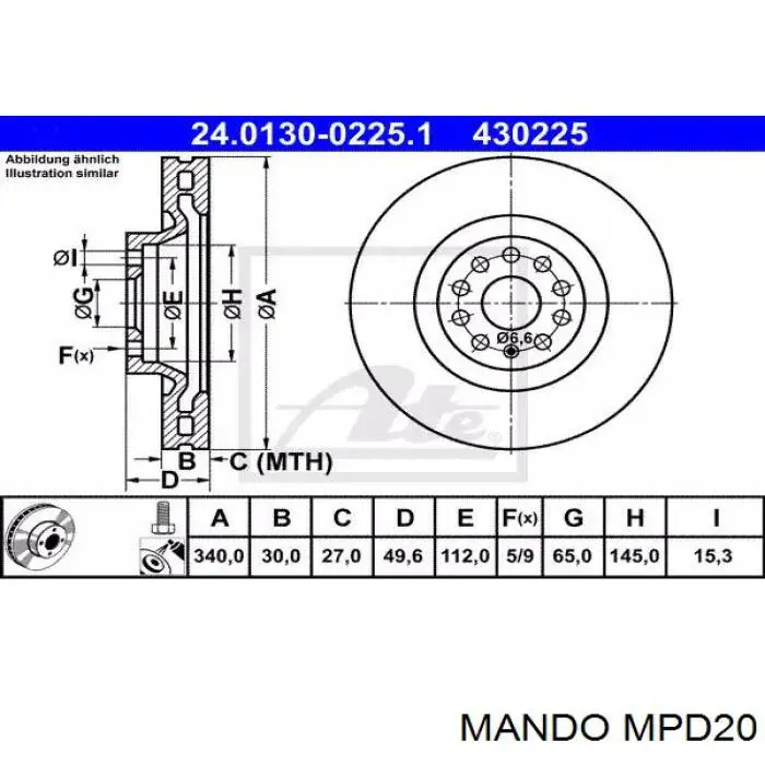 Do koszyka MPD20 Mando Klocki hamulcowe przednie tarczowe