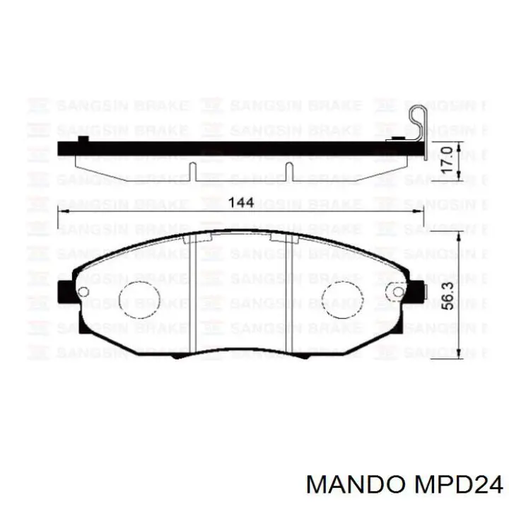 Klocki hamulcowe przednie tarczowe Mando MPD24 cena, od 25,75 USD