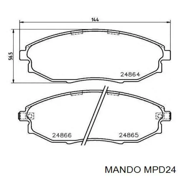 MPD24 Mando Klocki hamulcowe przednie tarczowe