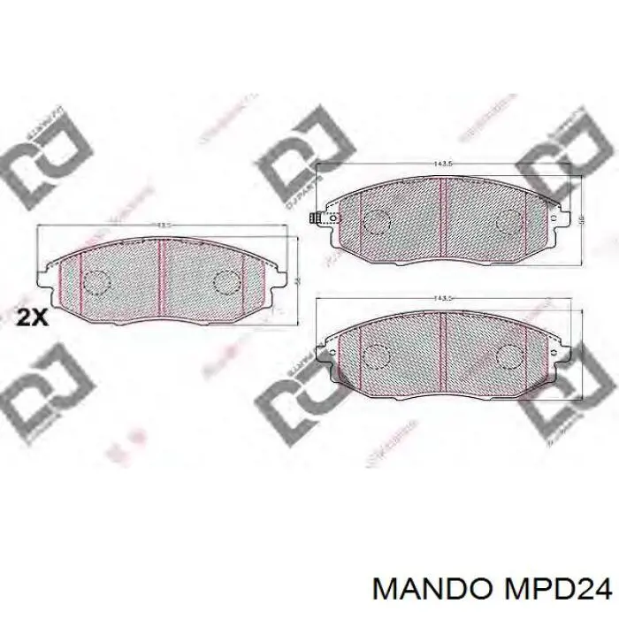 Do koszyka MPD24 Mando Klocki hamulcowe przednie tarczowe