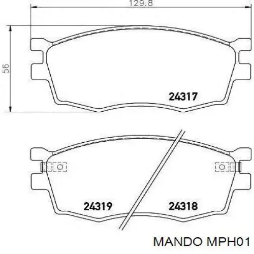 MPH01 Mando klocki hamulcowe przednie tarczowe