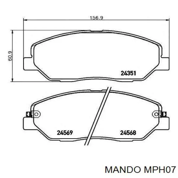 MPH07 Mando Klocki hamulcowe przednie tarczowe