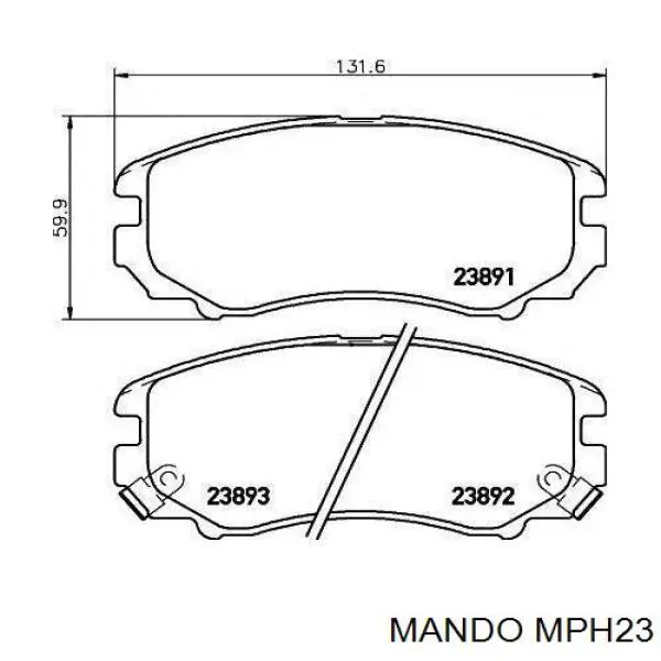 MPH23 Mando Klocki hamulcowe przednie tarczowe