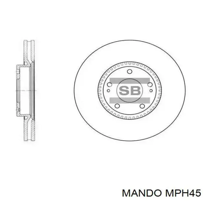 MPH45 Mando Okładziny (klocki) do hamulców tarczowych tylne