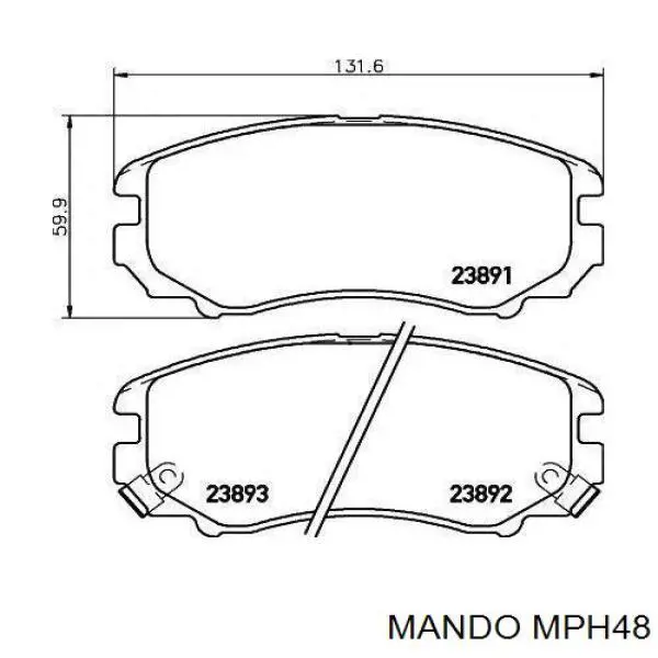 Klocki hamulcowe przednie tarczowe MPH48 Mando