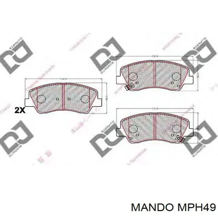 Do koszyka MPH49 Mando Klocki hamulcowe przednie tarczowe