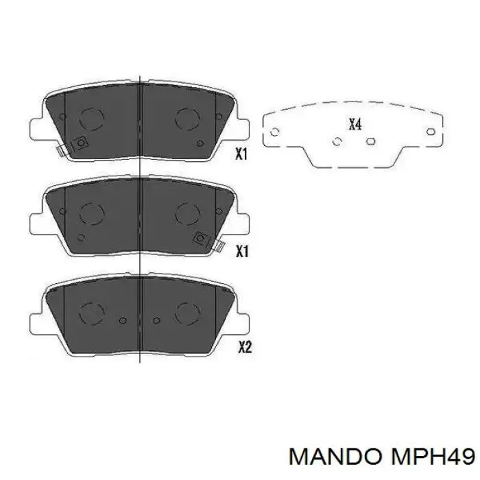 Klocki hamulcowe przednie tarczowe MPH49 Mando