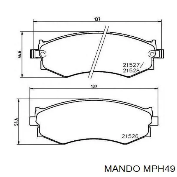 Klocki hamulcowe przednie tarczowe MPH49 Mando
