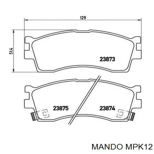 Klocki hamulcowe przednie tarczowe MPK12 Mando
