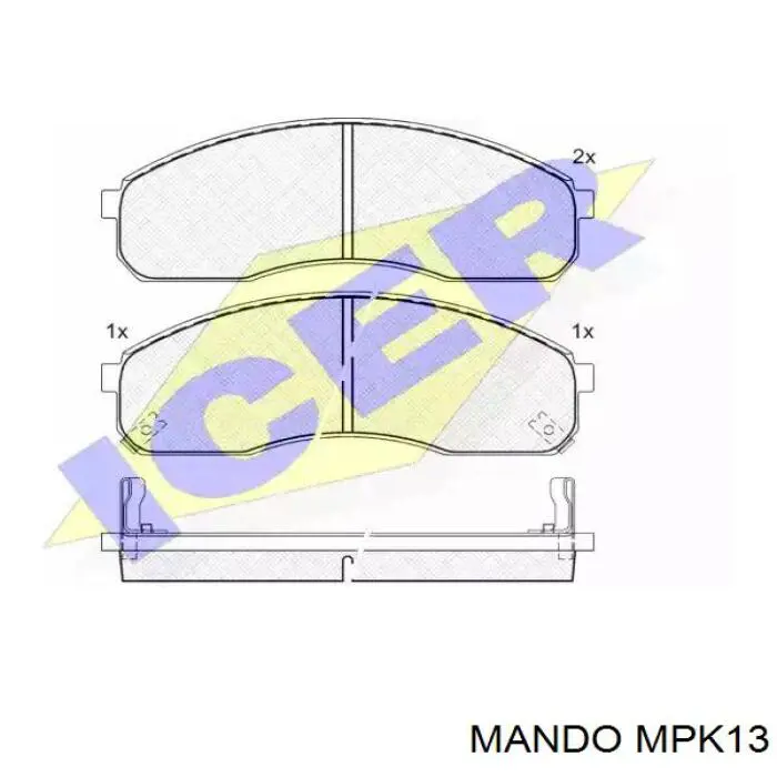 MPK13 Mando Klocki hamulcowe przednie tarczowe