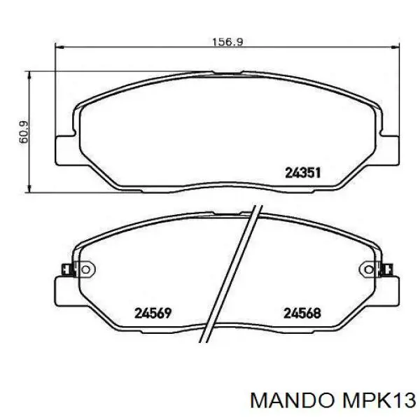 Klocki hamulcowe przednie tarczowe MPK13 Mando