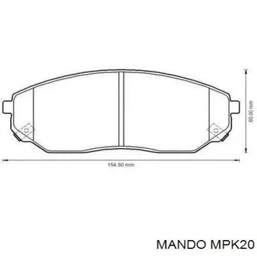 MPK20 Mando klocki hamulcowe przednie tarczowe