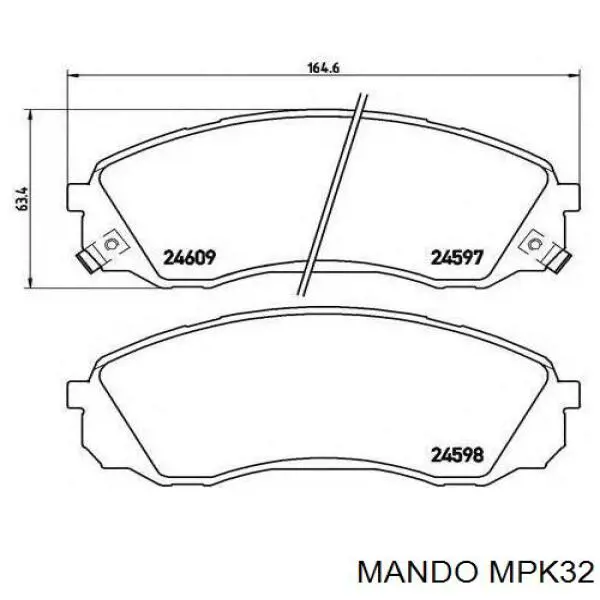 Klocki hamulcowe przednie tarczowe MPK32 Mando