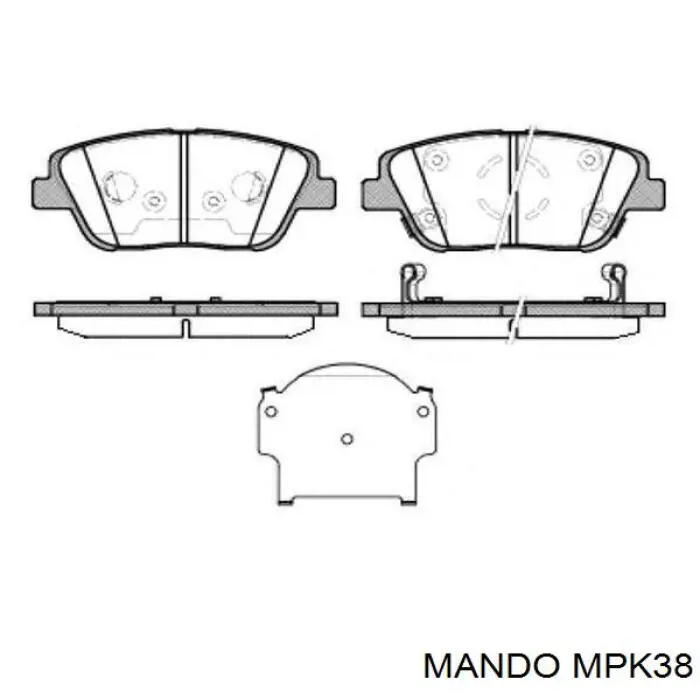 MPK38 Mando Klocki hamulcowe przednie tarczowe