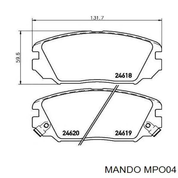 Okładziny (klocki) do hamulców tarczowych tylne MPO04 Mando