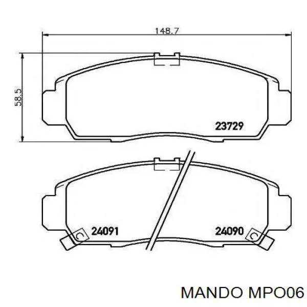 MPO06 Mando Klocki hamulcowe przednie tarczowe