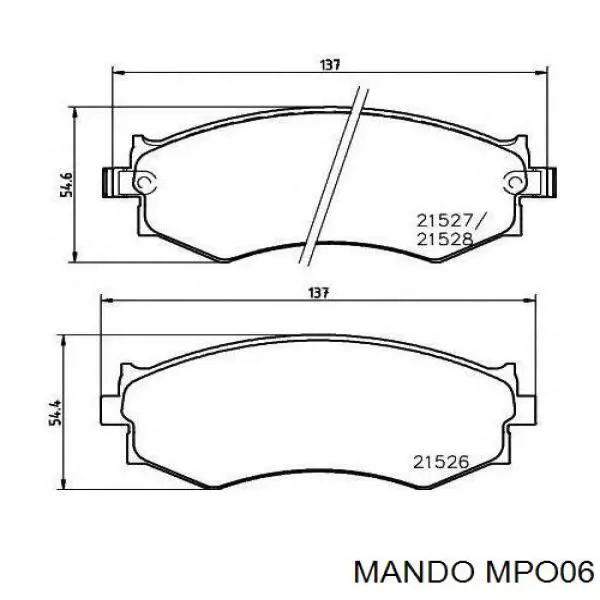 Klocki hamulcowe przednie tarczowe Mando MPO06 cena, od 25,73 USD
