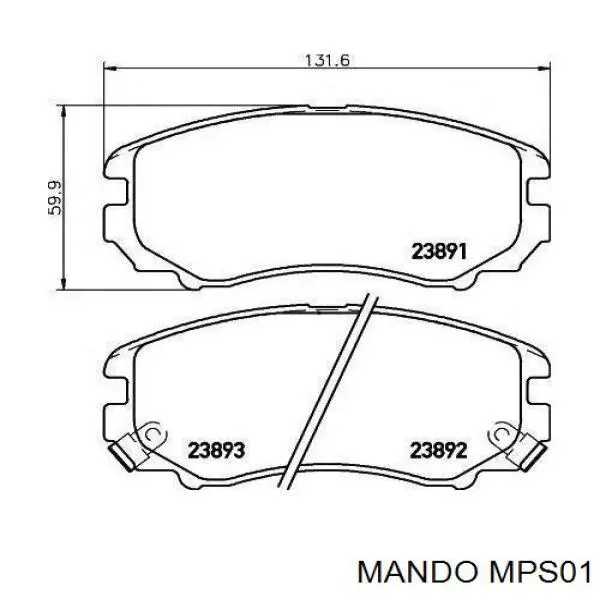 MPS01 Mando Klocki hamulcowe przednie tarczowe