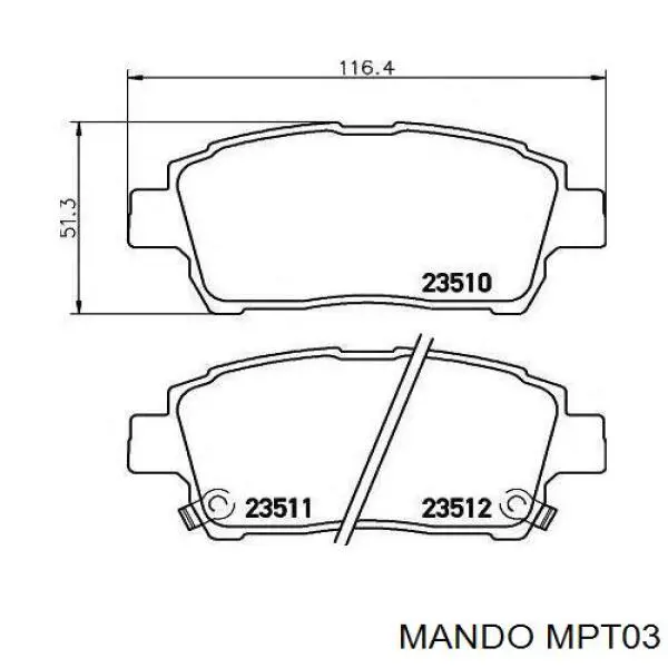 Klocki hamulcowe przednie tarczowe MPT03 Mando