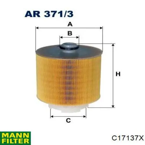 Do koszyka C17137X Mann-Filter Filtr powietrza