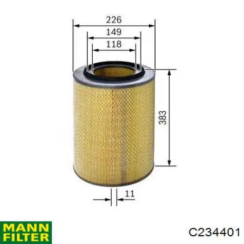 Do koszyka C234401 Mann-Filter Filtr powietrza