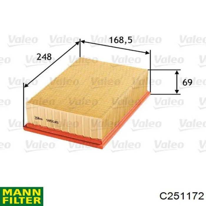 Filtr powietrza Mann-Filter C251172 cena, od 9,92 USD