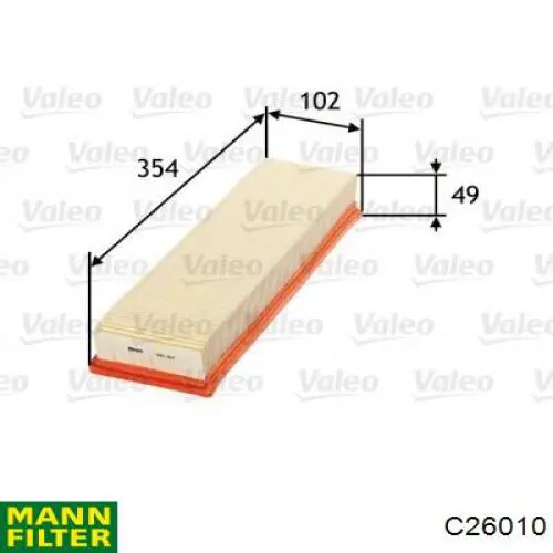 Do koszyka C26010 Mann-Filter Filtr powietrza