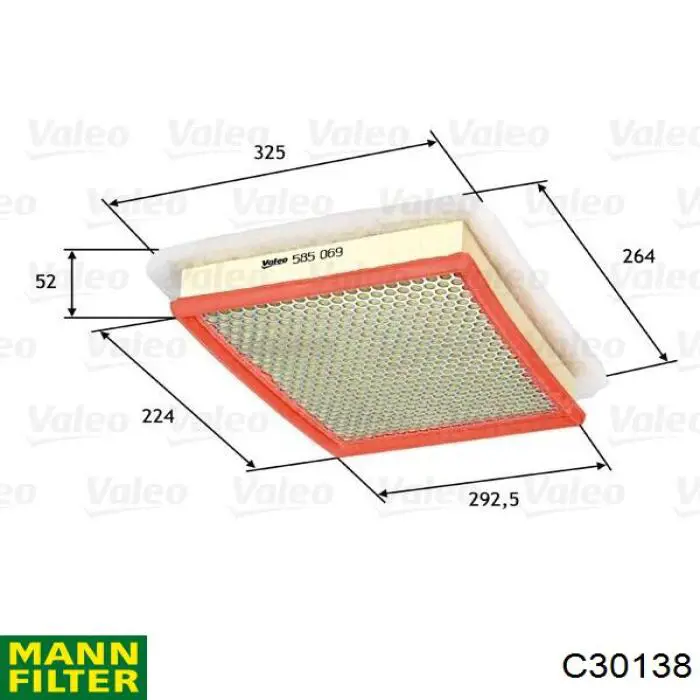 Do koszyka C30138 Mann-Filter Filtr powietrza