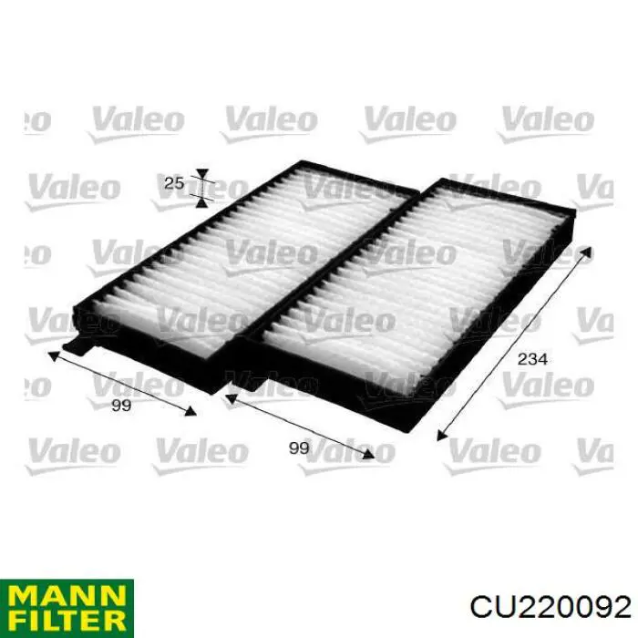 Do koszyka CU220092 Mann-Filter Filtr kabiny
