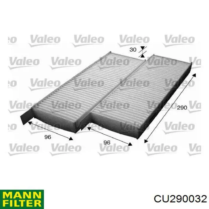 Filtr kabiny Mann-Filter CU290032 cena, od 10,10 USD
