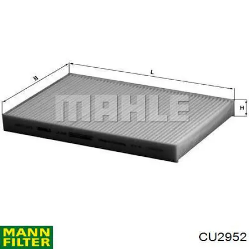 Do koszyka CU2952 Mann-Filter Filtr kabiny