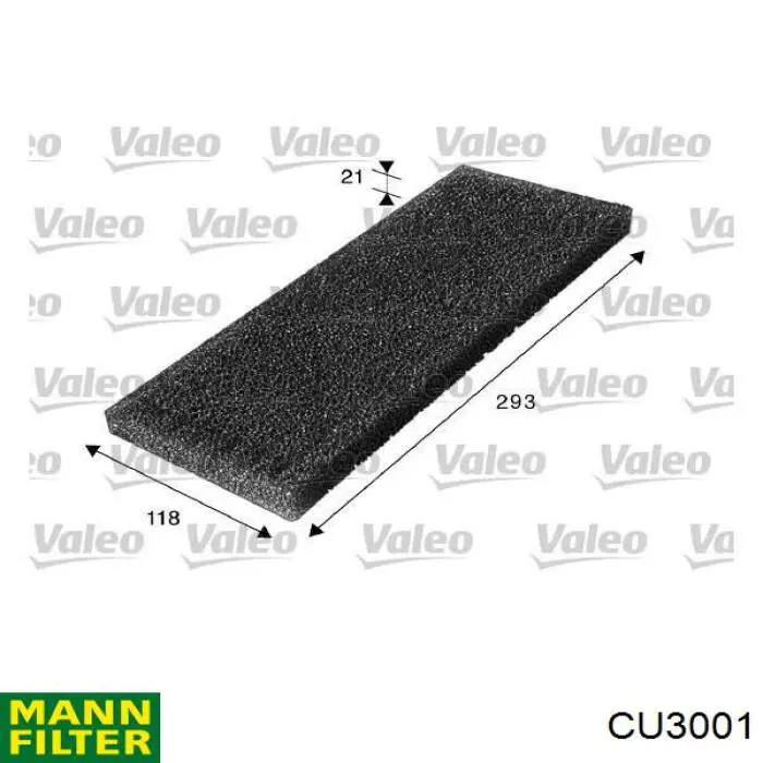 Filtr kabiny Mann-Filter CU3001 cena, od 13,79 USD