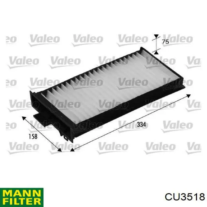 Filtr kabiny Mann-Filter CU3518 cena, od 15,27 USD