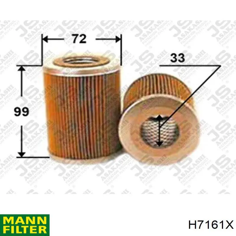 Do koszyka H7161X Mann-Filter Filtr oleju