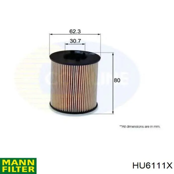 Filtr oleju Mann-Filter HU6111X cena, od 7,71 USD