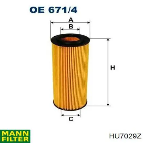 Do koszyka HU7029Z Mann-Filter Filtr oleju